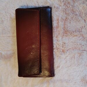 Large two toned Brown & Burgundy Crocodile Logo Wallet